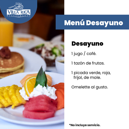 Villa Rica Menú Desayuno